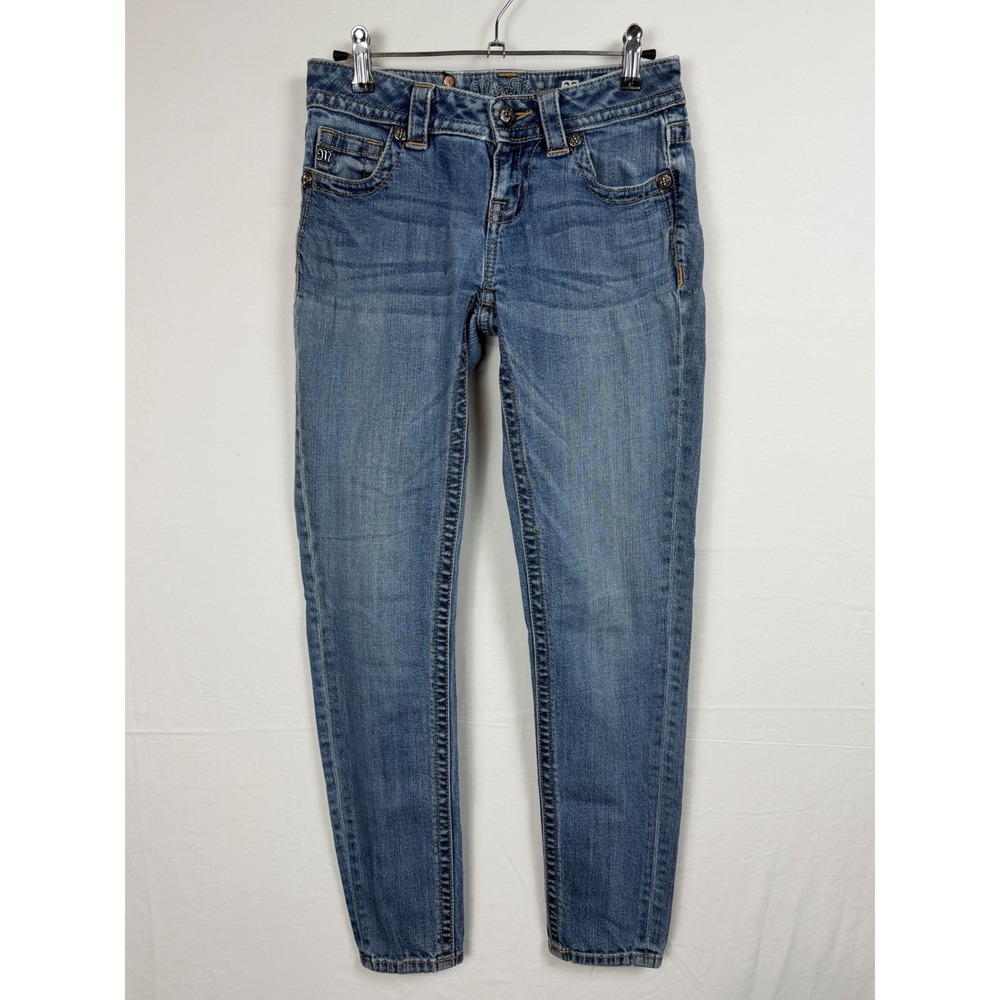 Miss Me Women Cotton Skinny Jeans 25 Blue Mid-Rise MS5151S53 Western